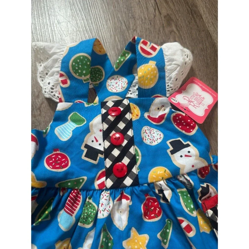 NWT RicRac & Ruffles Girls 12 Months Jumper Dress Christmas Holiday Flutter